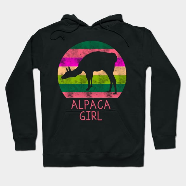 Alpaca Girl Llama Woman Hoodie by Imutobi